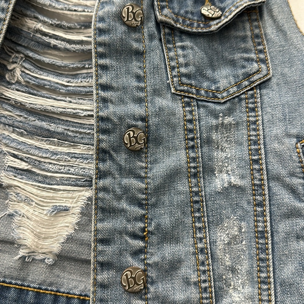 B&G brand Distressed Denim Vest